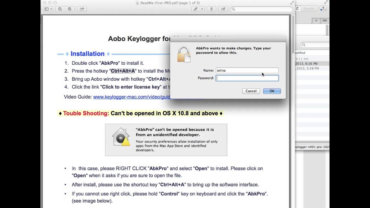 Aobo keylogger for mac os x serial terminal